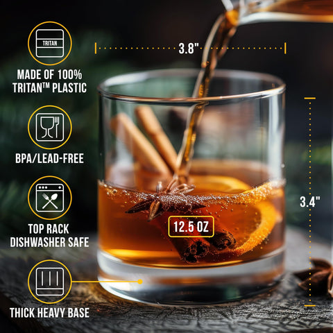 Bravario bourbon-glass clear-tritan combines elegance with safety