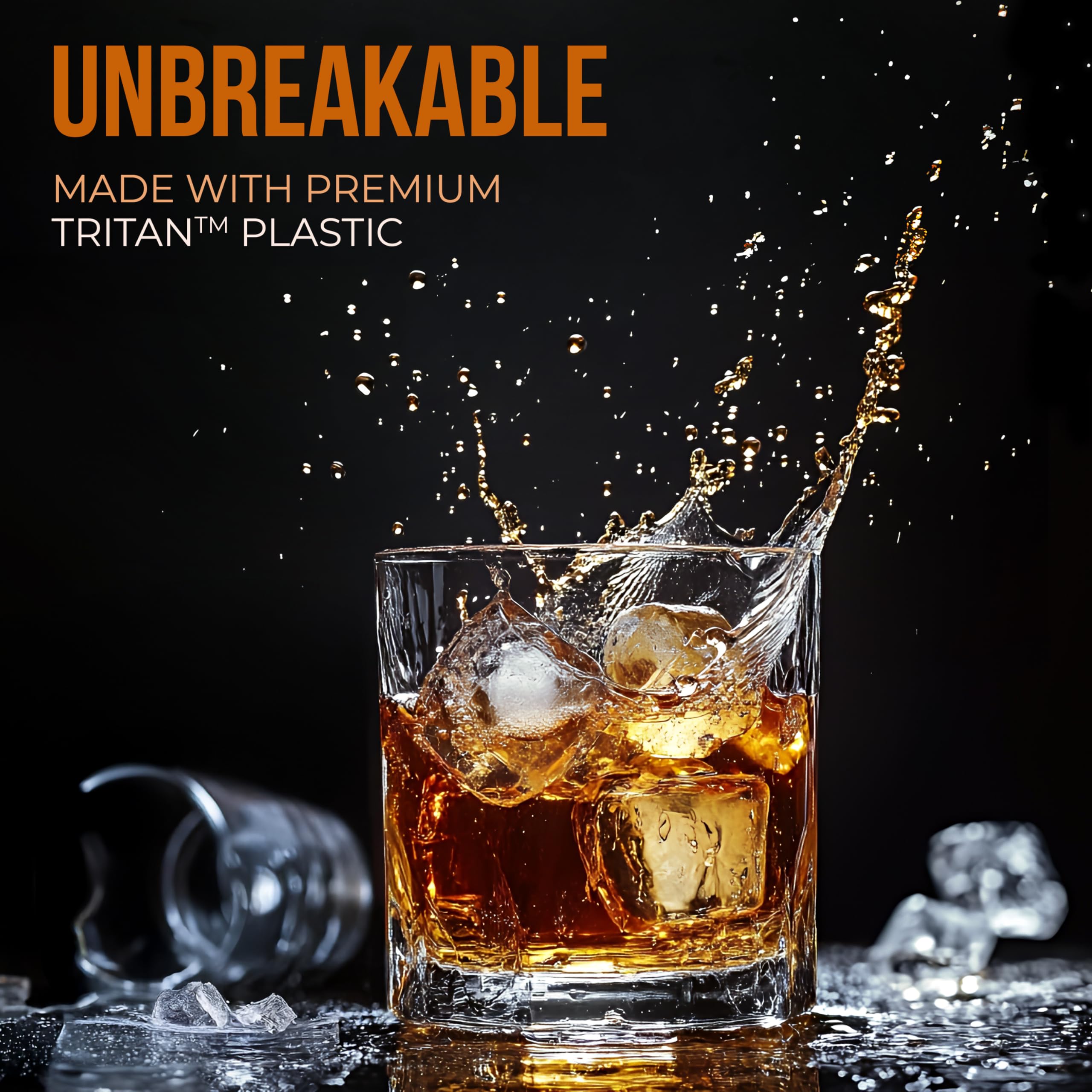 Bravario rocks glass in Tritan is durable and breakage-resistant for cocktails