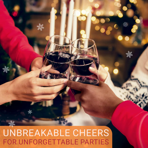Bravario unbreakable stemless wine glass 16oz gift-ready design for weddings and celebrations