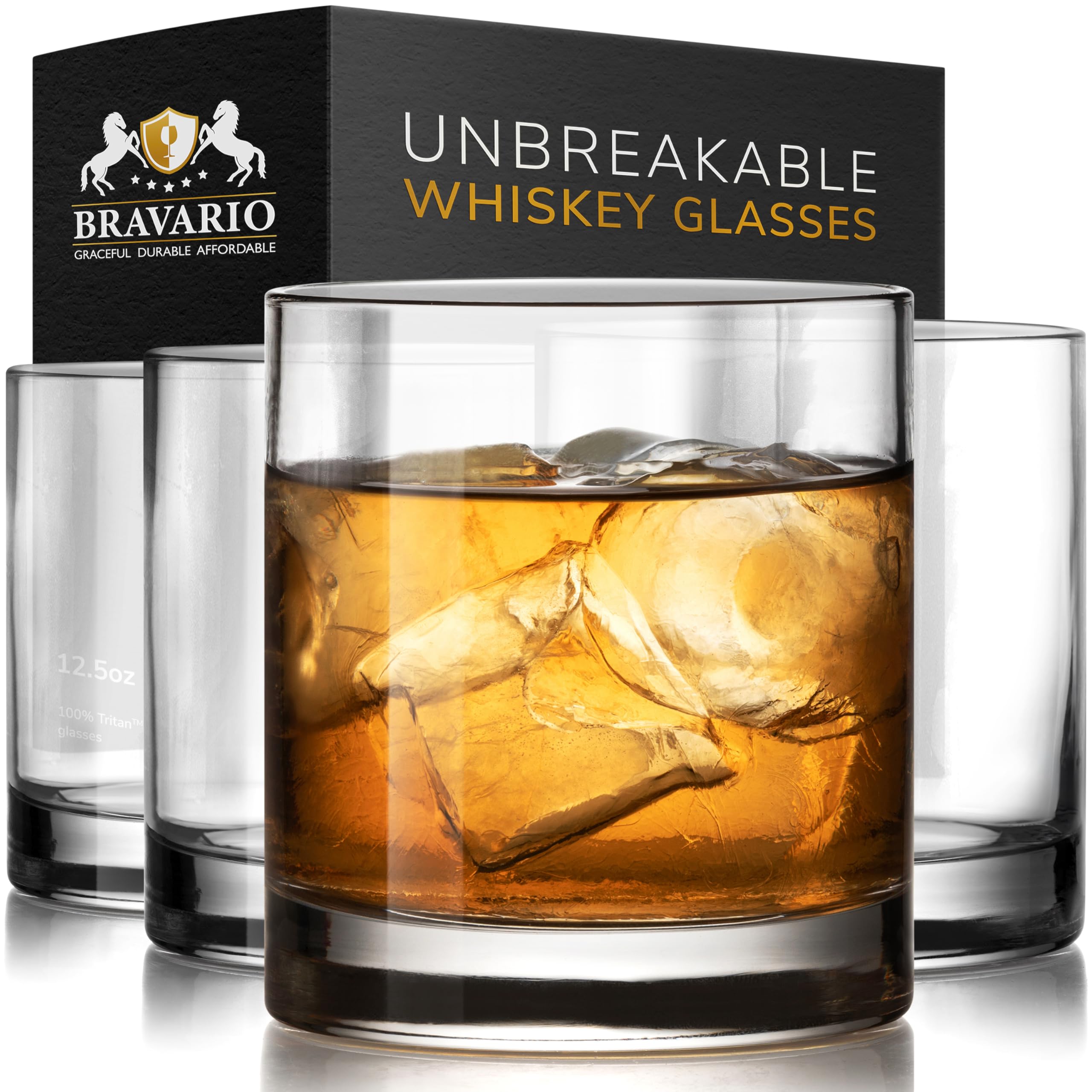 Bravario unbreakable-tritan whiskey glass shows poolside durability with crystal clarity