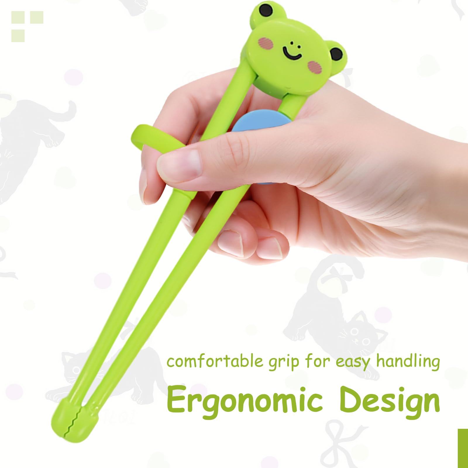 Braxan little frog style chopsticks encourage independent meals for kids