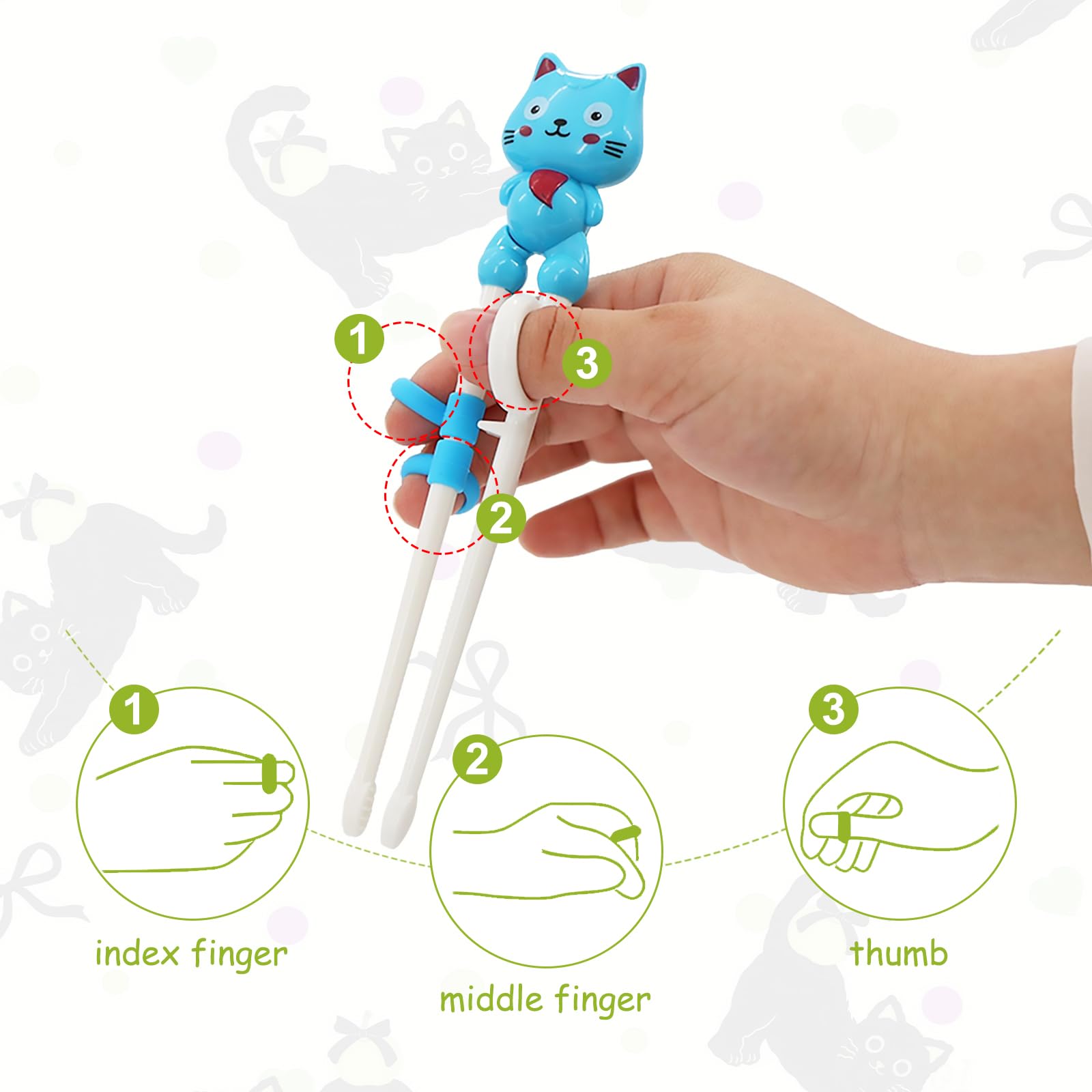 Braxan pink cat style training chopsticks with playful design for practice