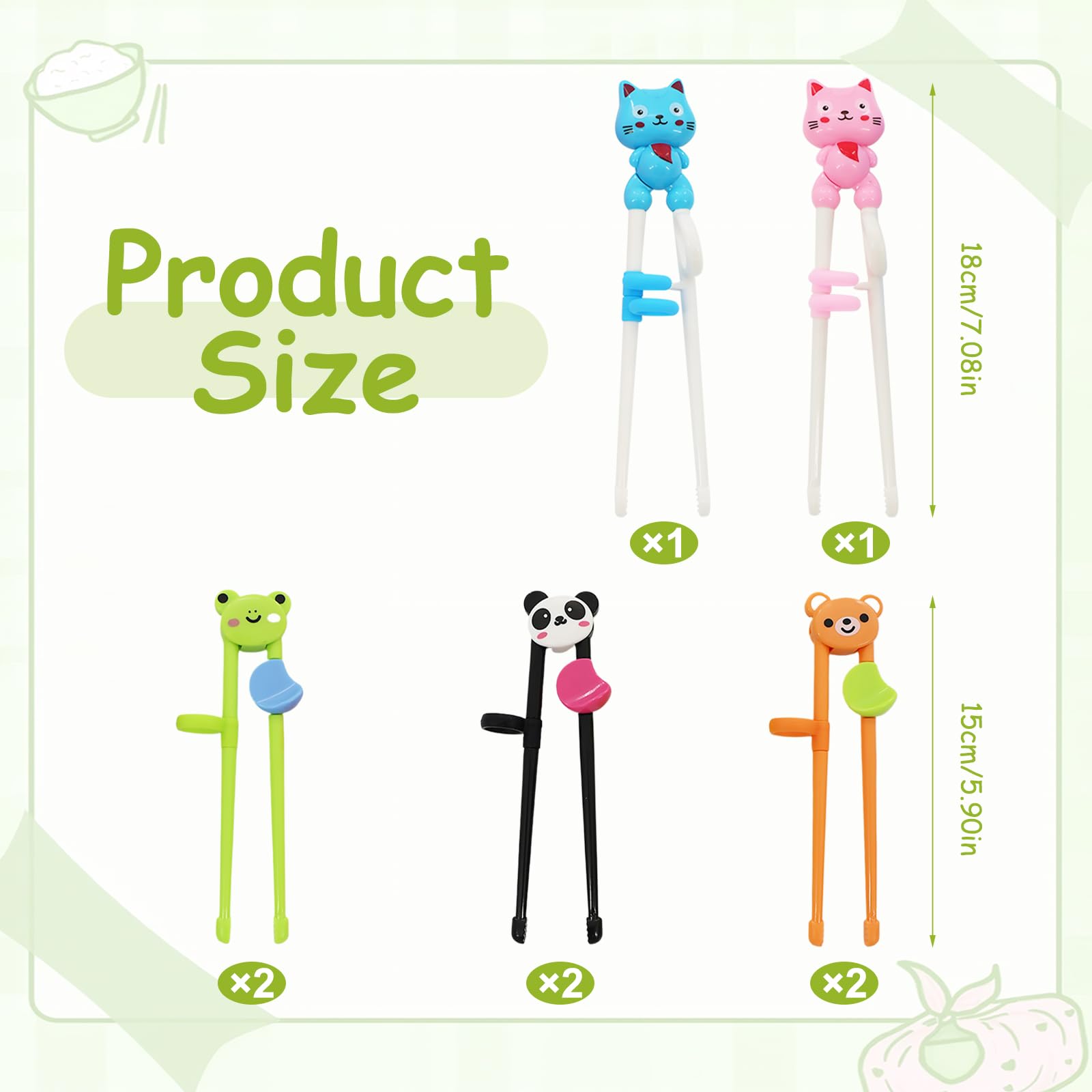Braxan red panda style training chopsticks improve grip for beginners