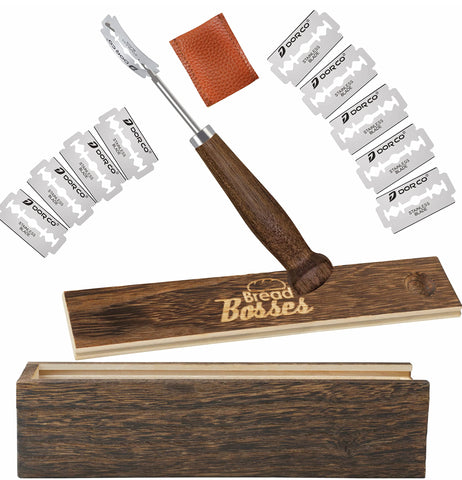 Bread Bosses lame close up with wooden handle for precise scoring