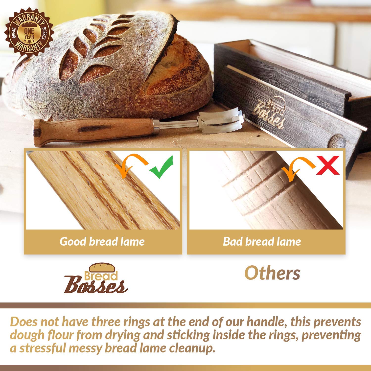 Bread Bosses lame in use scoring sourdough tops elegantly