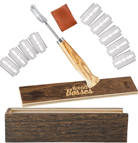 Bread Bosses lame slasher front view highlighting ergonomic handle for precise scoring