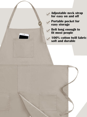 Breathffy 2pcs aprons pack in khaki and gray for versatile studio wear