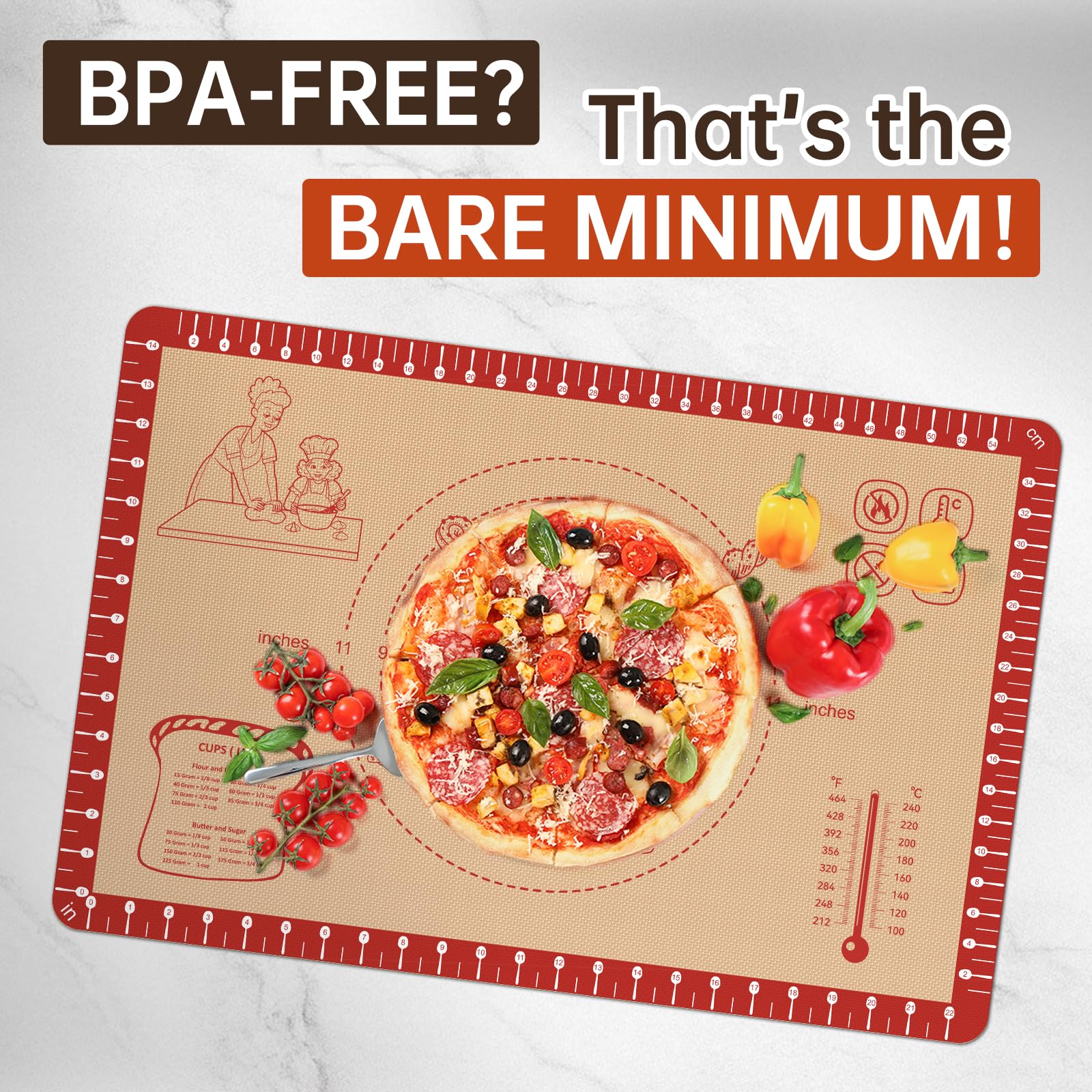 Bredominant odor-free surface that resists stains, keeping flavors clean