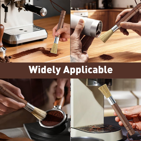 Breewenf coffee brush bristles sweep grounds from grinder and portafilter easily.