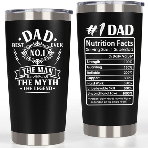 Breezy Valley Dad Tumbler front view showcases sleek stainless steel and gift-ready appeal.