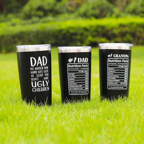 Breezy Valley Dad Tumbler in use, travel-friendly for busy days.