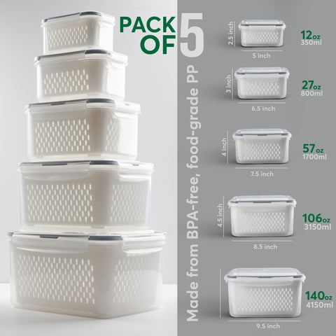 BreezyHome 140oz large container stores big produce and meal prep items
