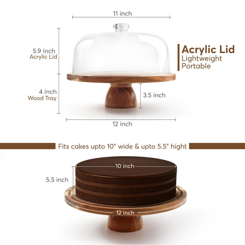 BreezyHome shatterproof acrylic dome keeps desserts fresh and protected.