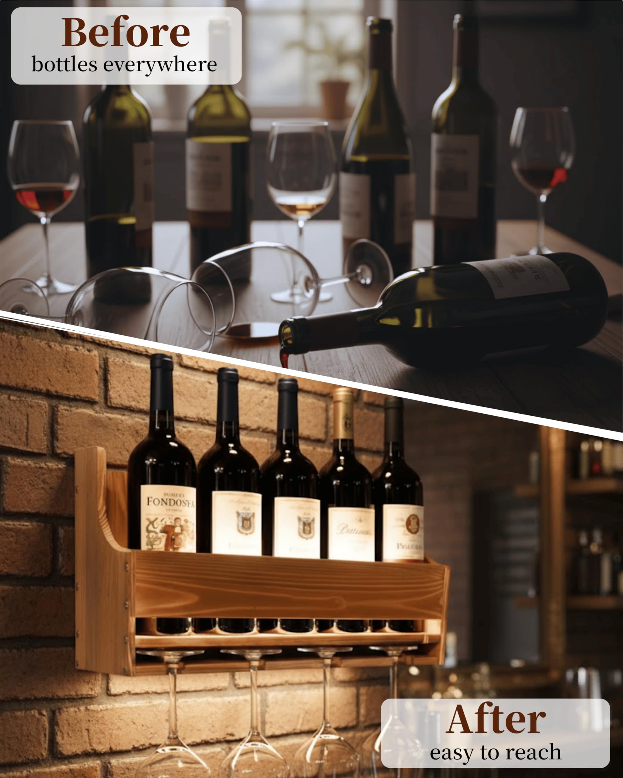 Brekle LED wine rack highlights bottles with ambient lighting