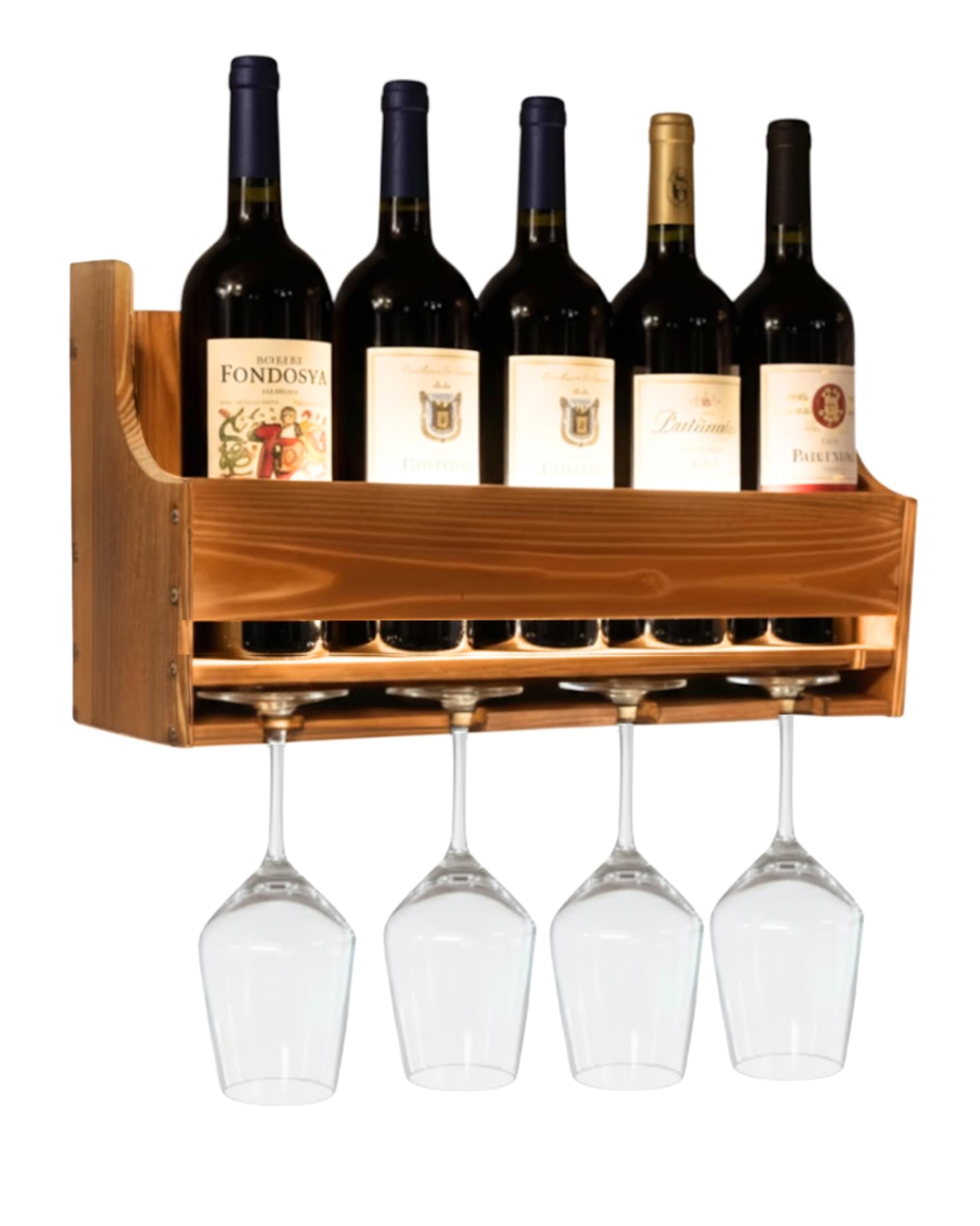 Brekle wall-mounted wine glass holder keeps glasses within easy reach