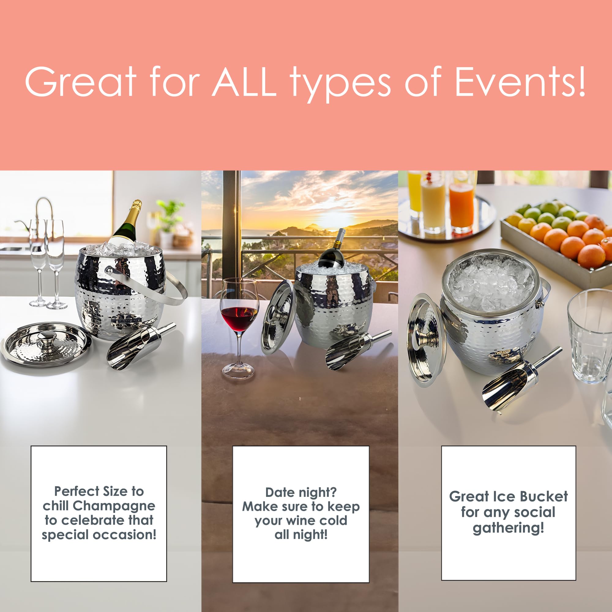 BREKX 0.7mm stainless steel bucket designed for party use