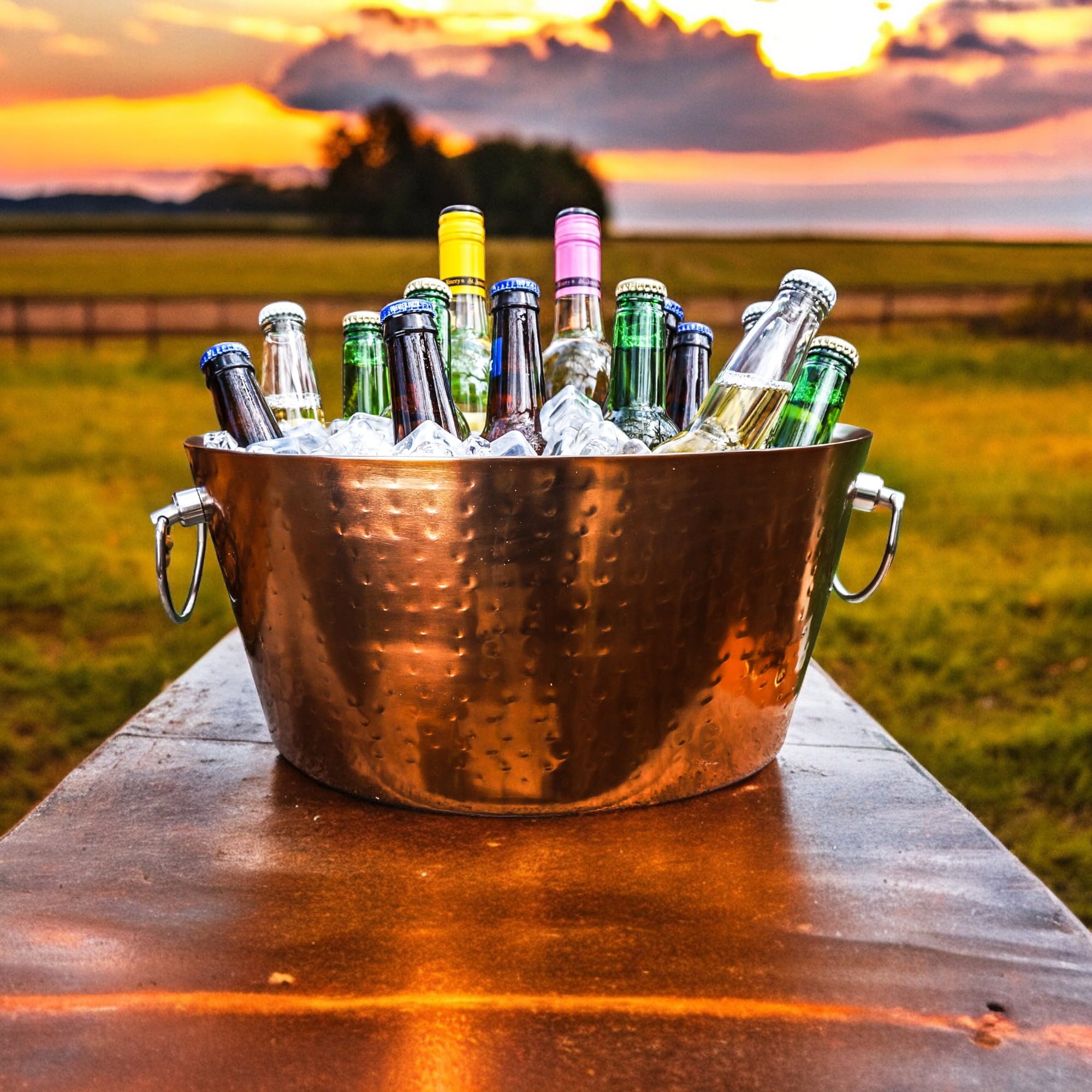 BREKX anchored wine bucket with sturdy handles for easy serving.