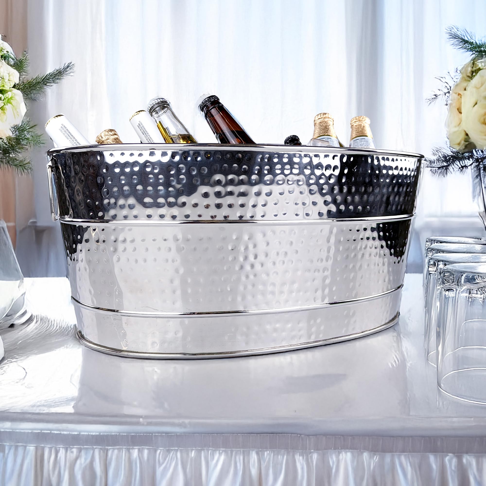 Inner leak-resistant bucket with sealed floor prevents spills during gatherings