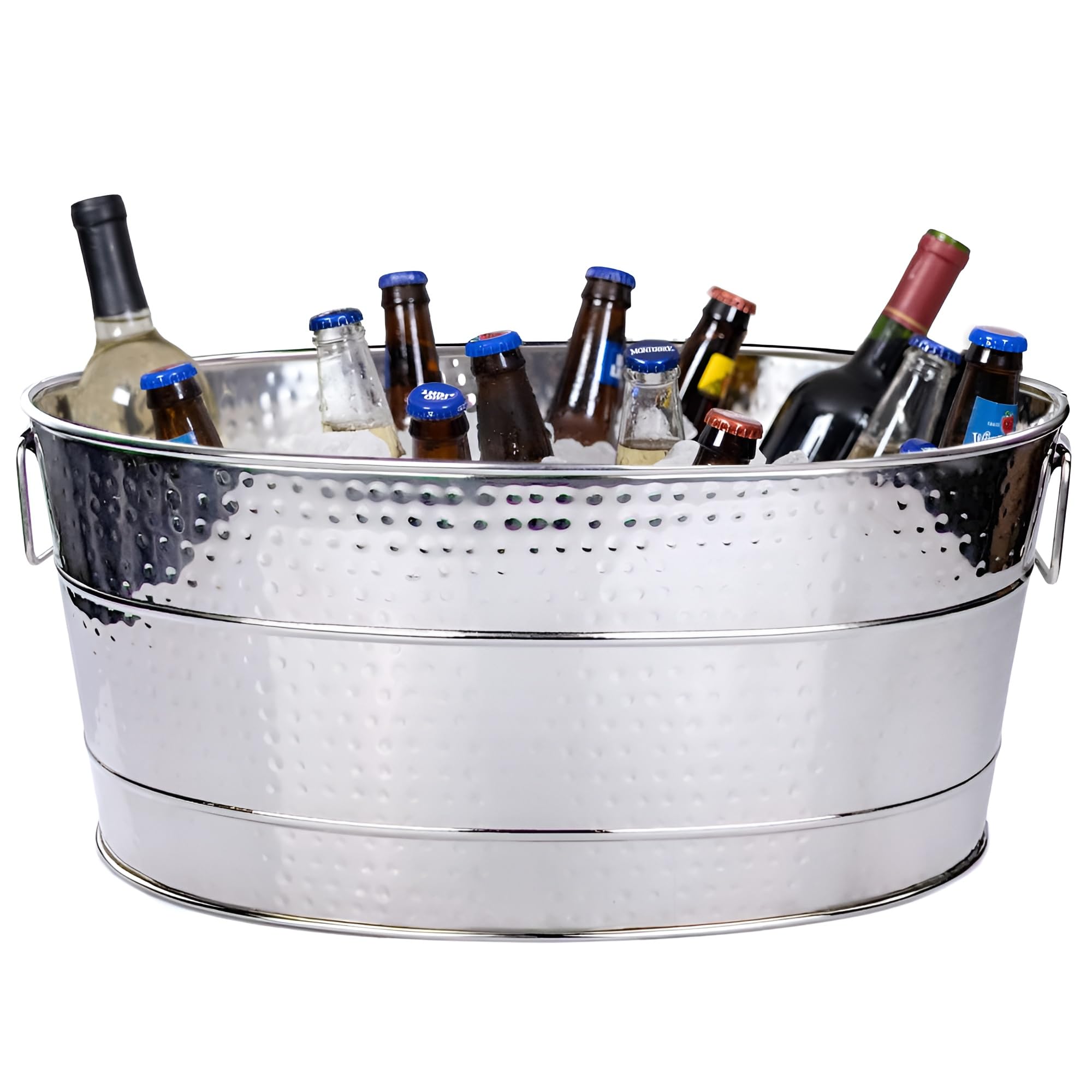 BREKX Aspen oval cooler in stainless steel shows durable construction for parties