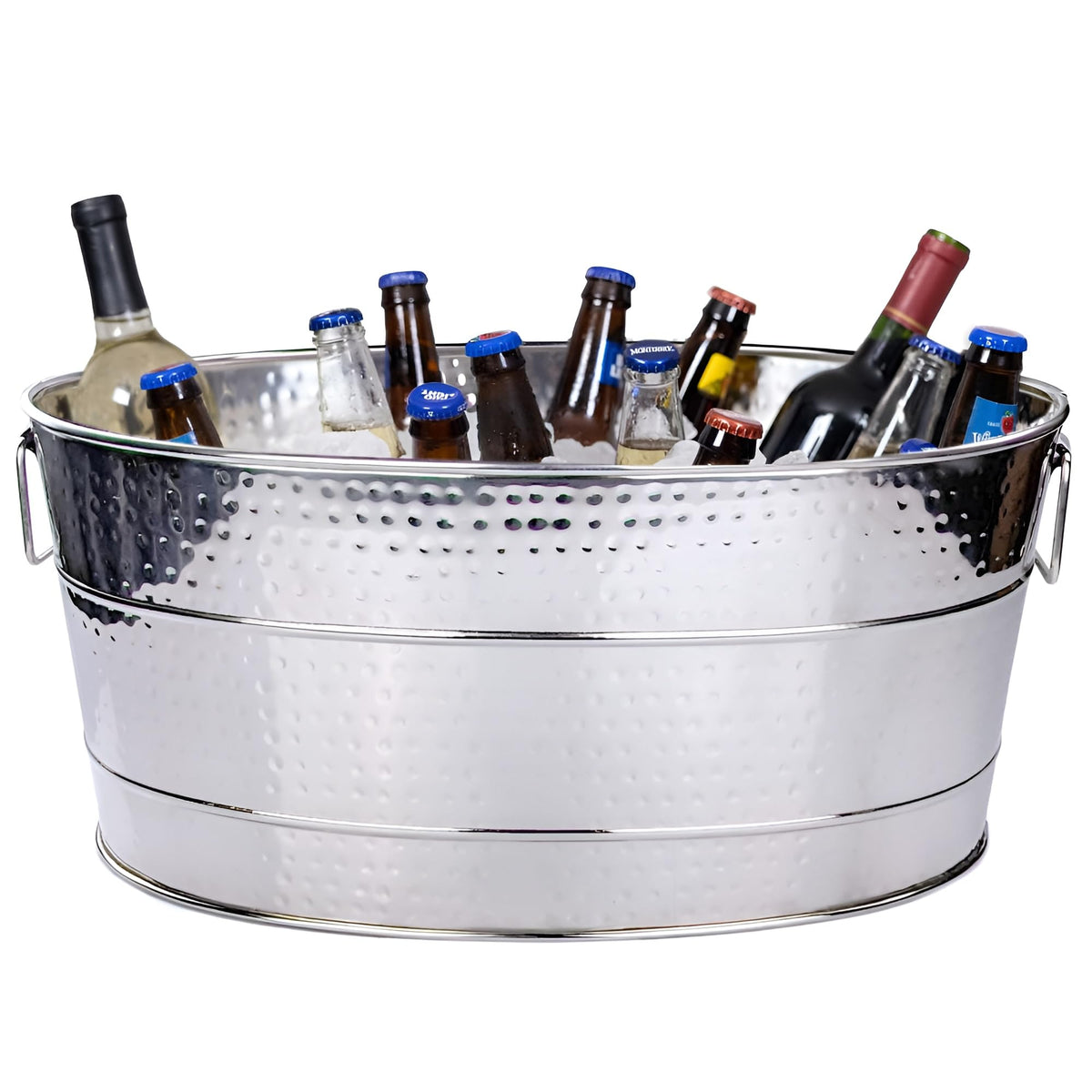 BREKX Aspen oval cooler in stainless steel shows durable construction for parties