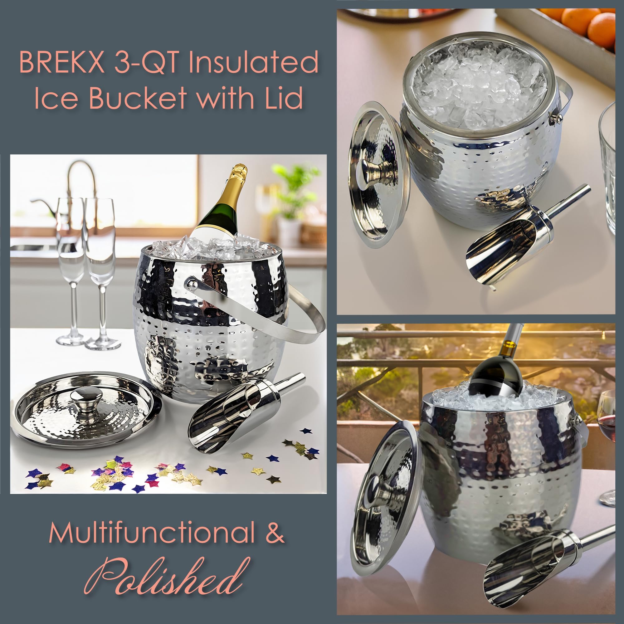 BREKX champagne ice bucket doubles as elegant chiller