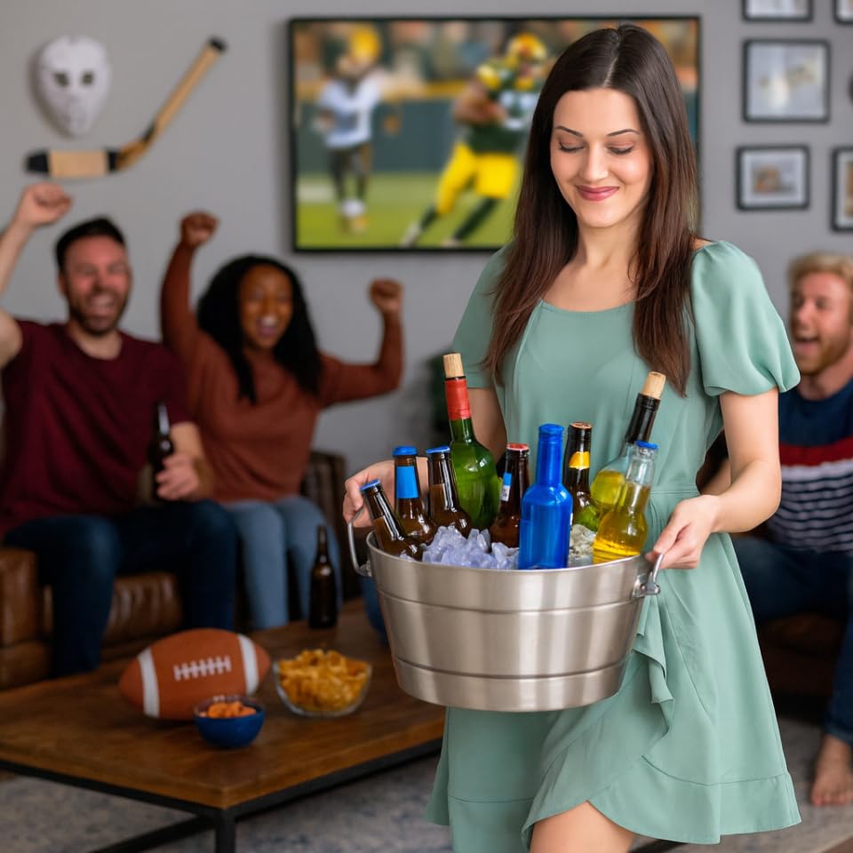 BREKX insulated double-wall bucket preserving cold beverages during outdoor entertaining.