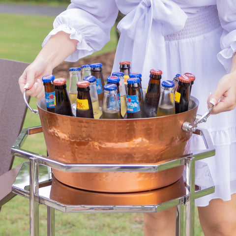 BREKX multi-use metal bucket doubles as décor and storage.