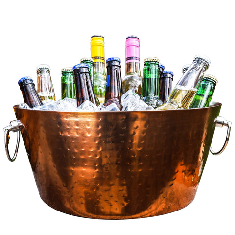 BREKX rose copper ice bucket with double-wall insulation for cold drinks.