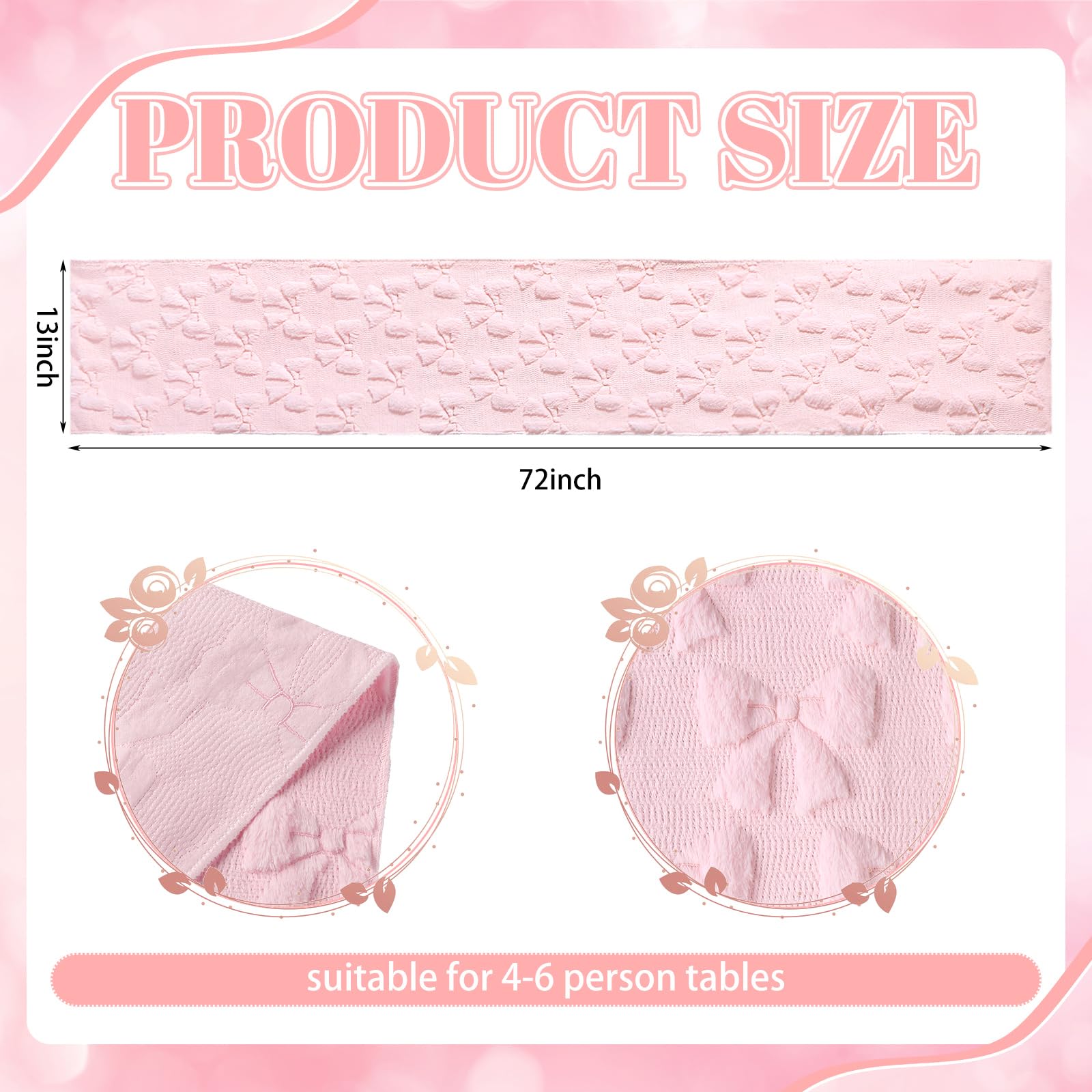 Breling coquette bow dresser scarf brightens bedrooms with playful pink accent.