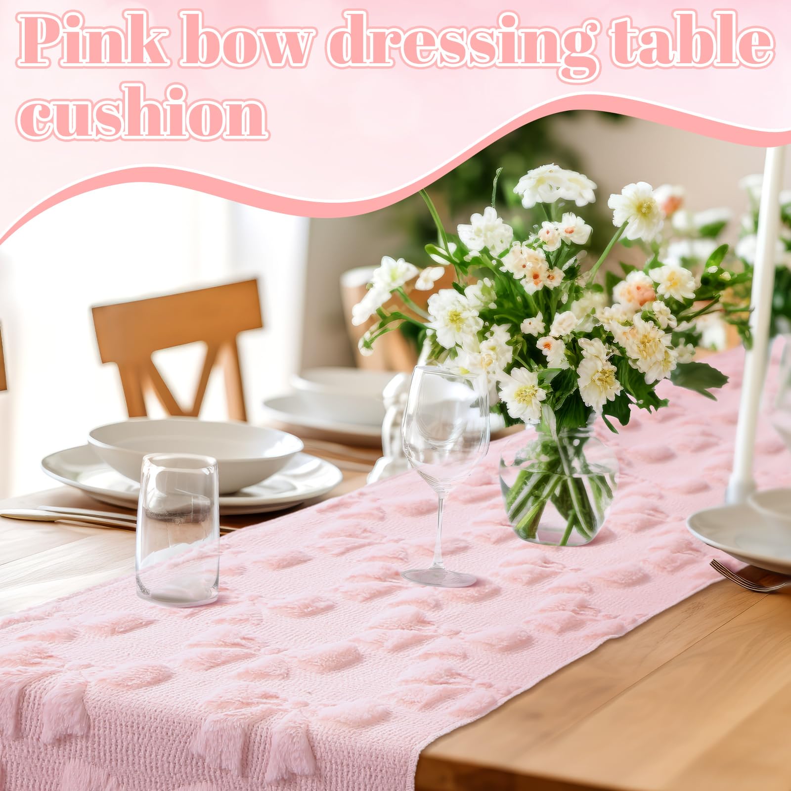 Breling pink bow table cover guards heat and dirt while elevating style.