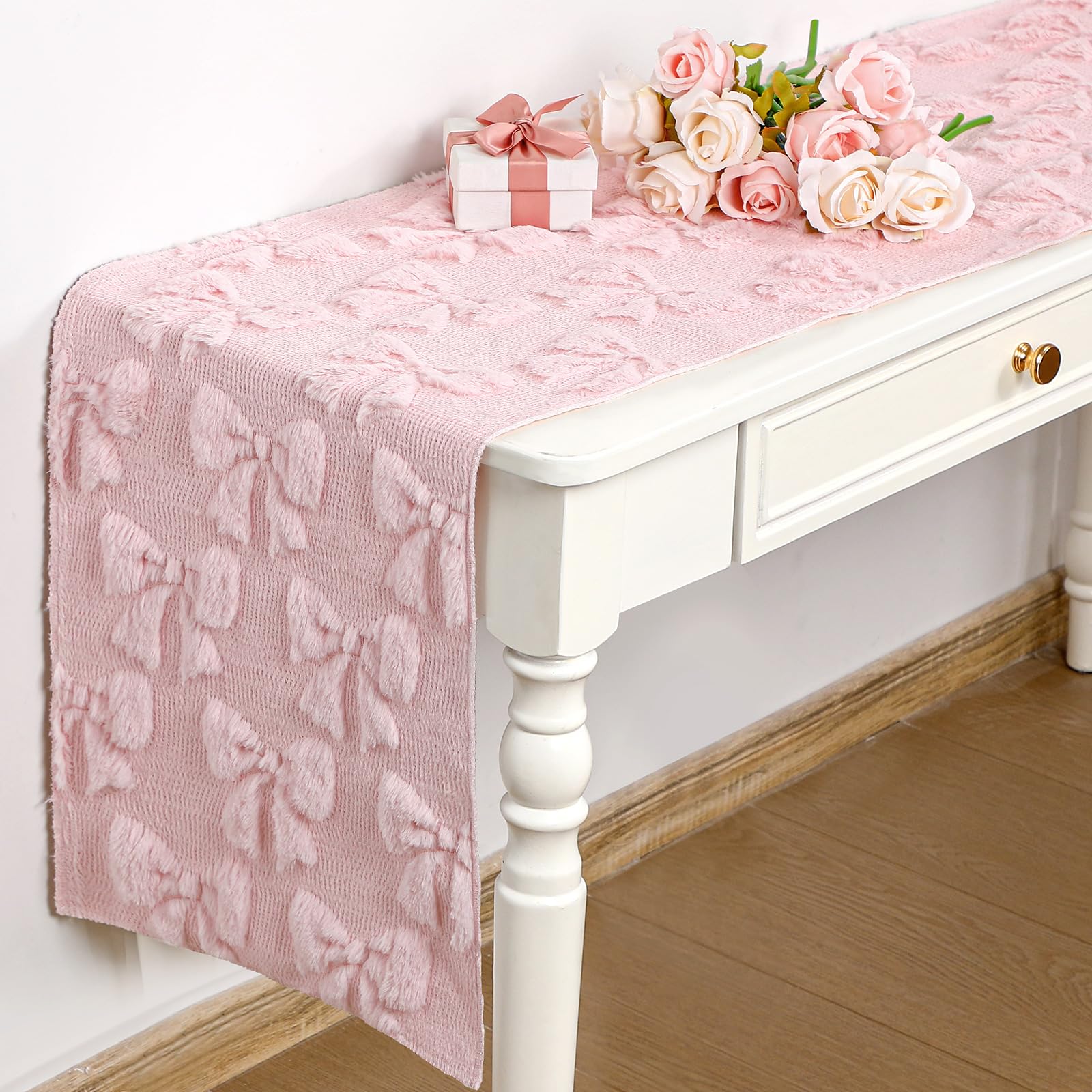Breling versatile pink table runner suits country modern and farmhouse interiors.
