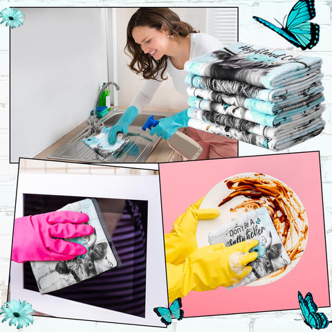 Breling Highland Cattle towel set shown as a practical gift idea for housewarmings and holidays.