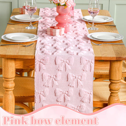 Breling pink faux fur table cover protects surfaces while adding charm.