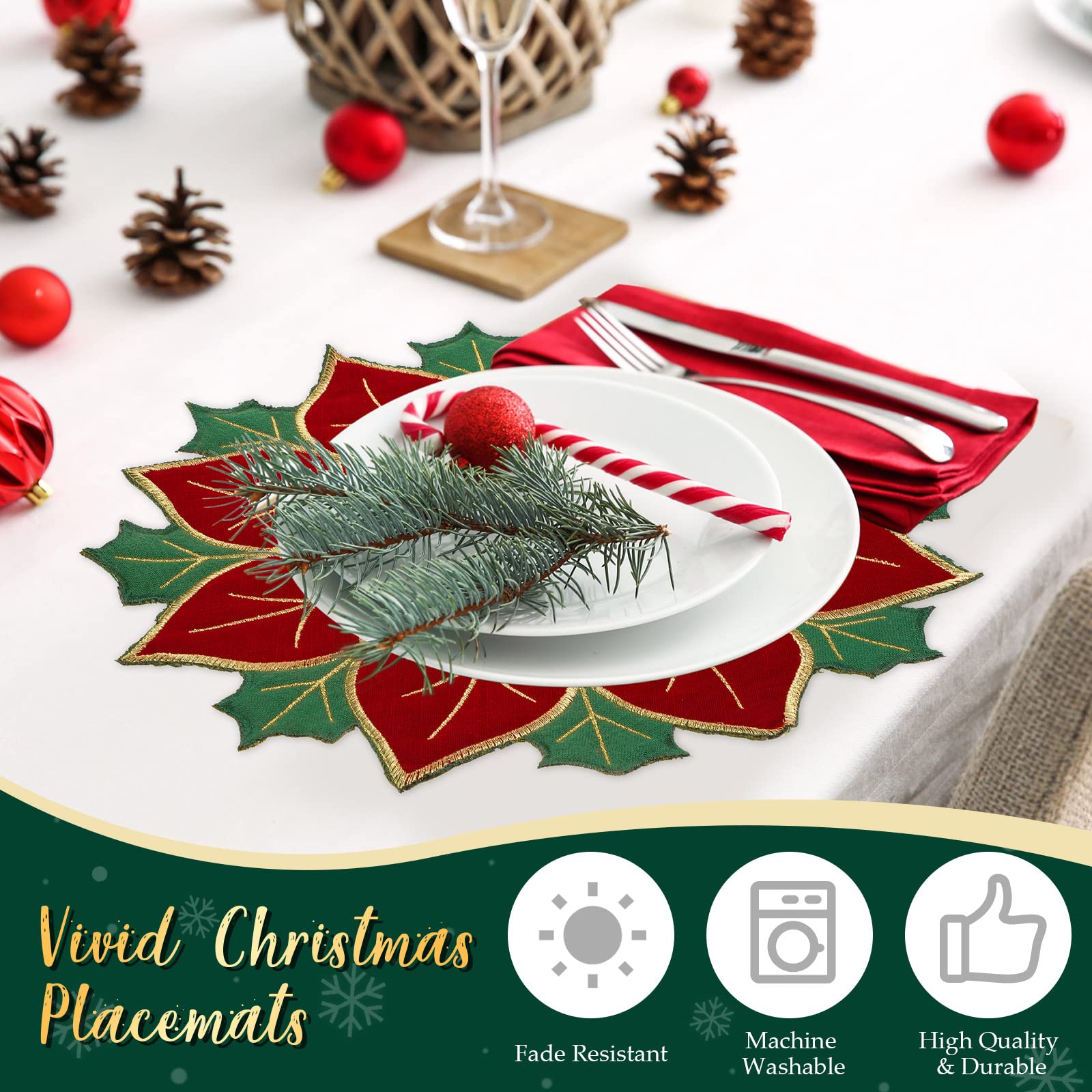 Breling placemat back color random adds festive variety
