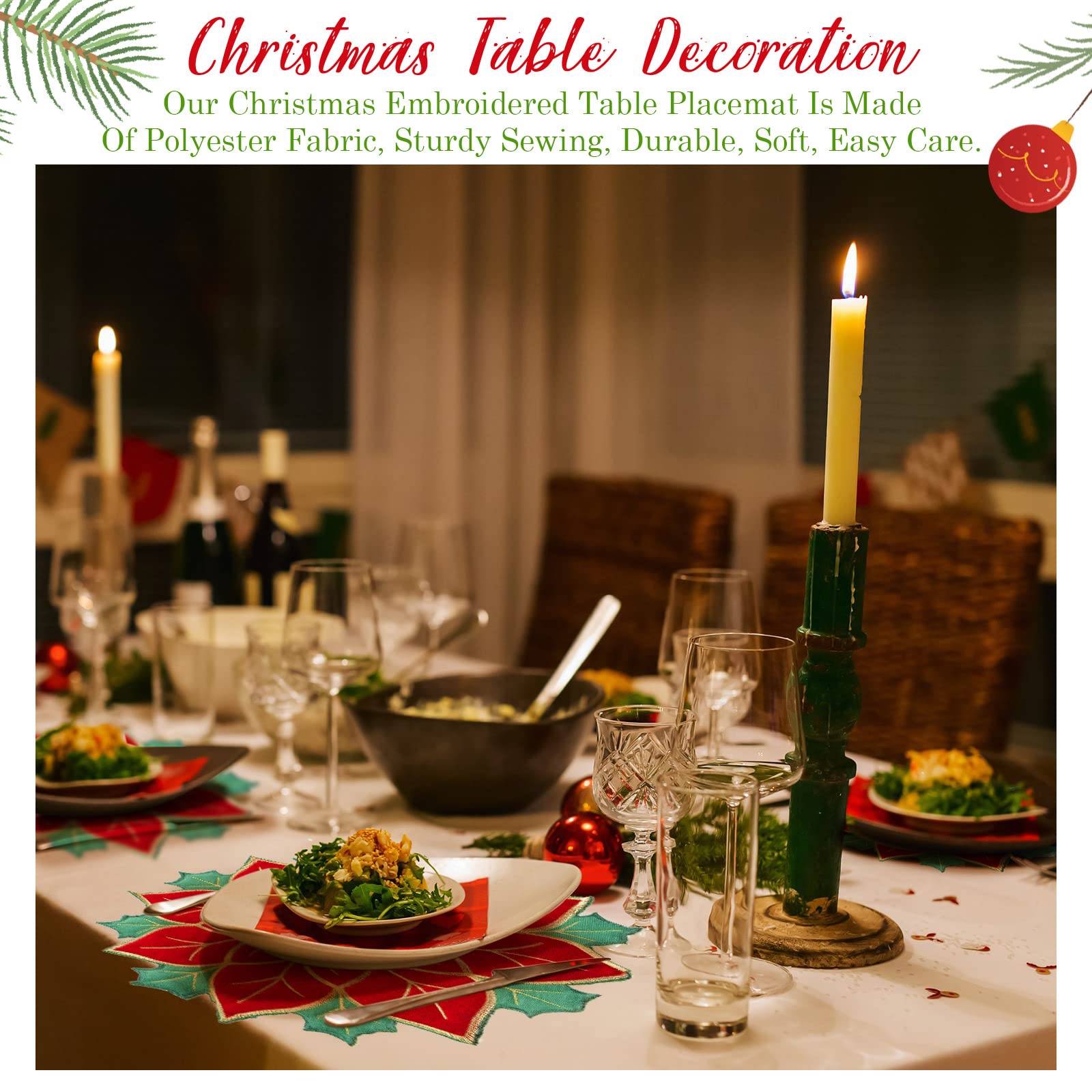 Breling six-piece placemat set adds coordinated Christmas styling