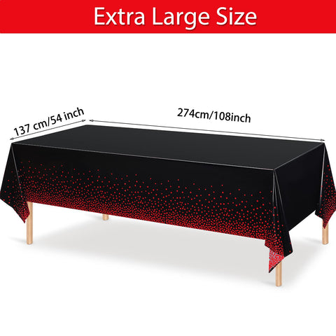 Breling plastic tablecloth in black and red protects surfaces
