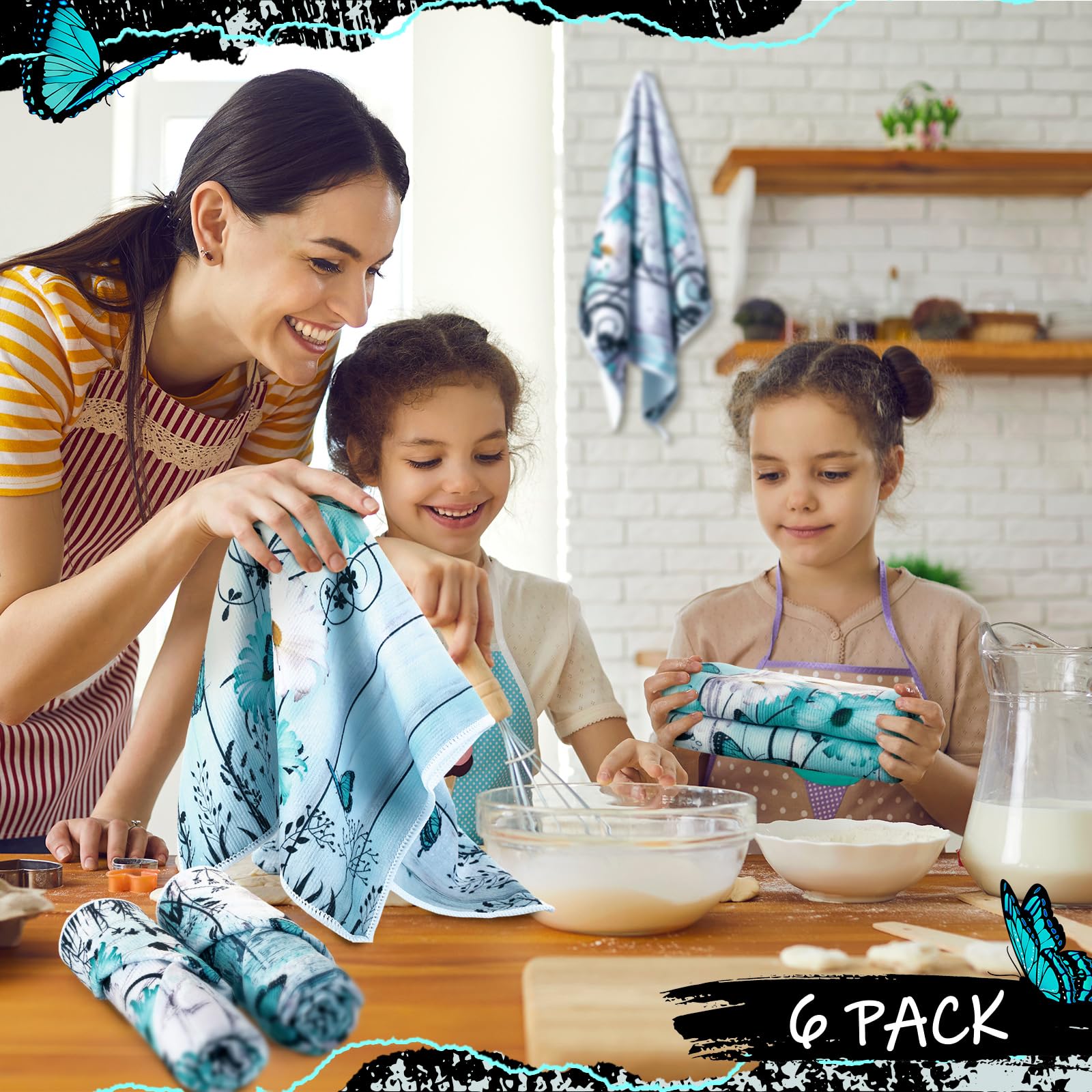 Breling vintage daisy towels offer 14x21 inch size for daily tasks.