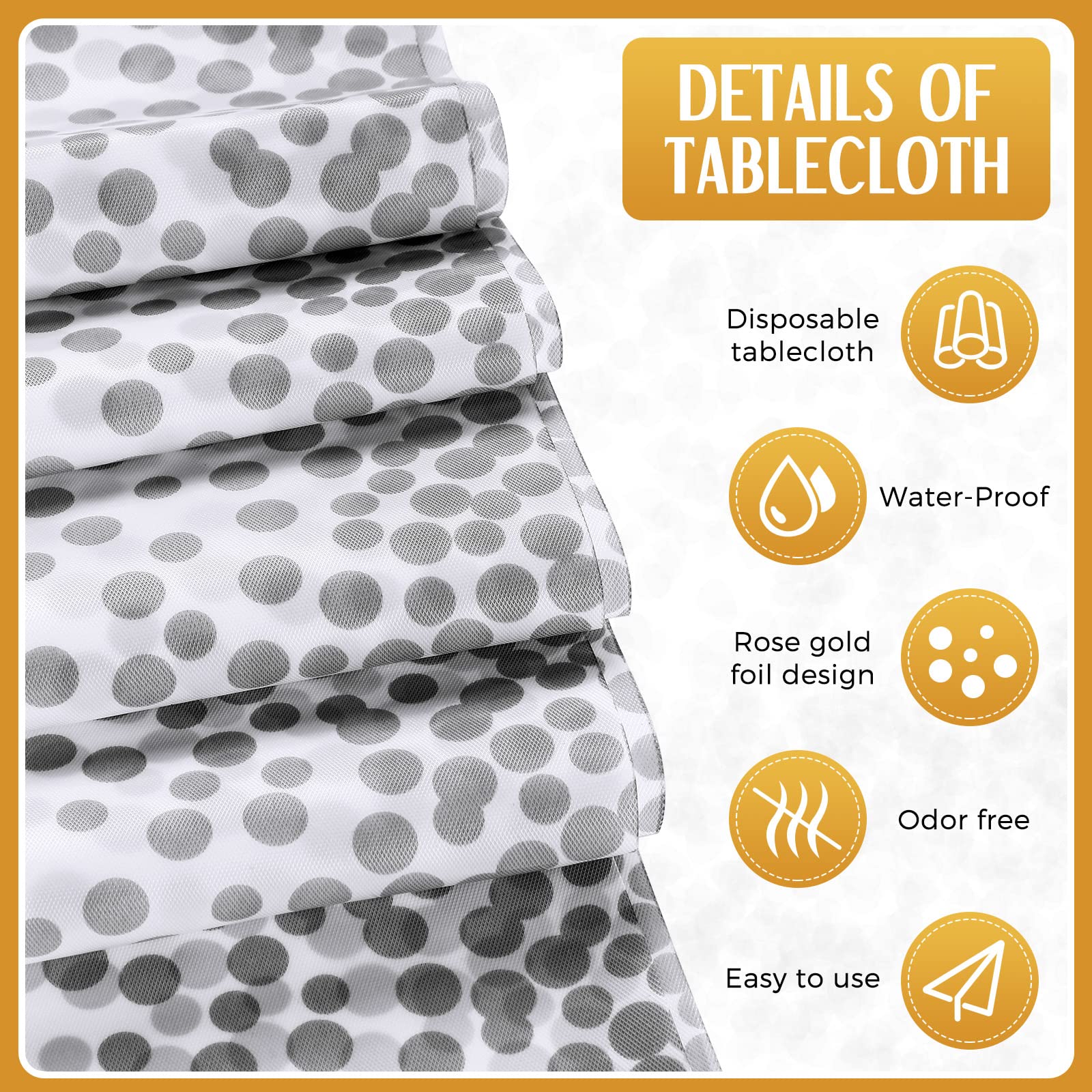Breling wedding table decor with dotted pattern elevates reception.