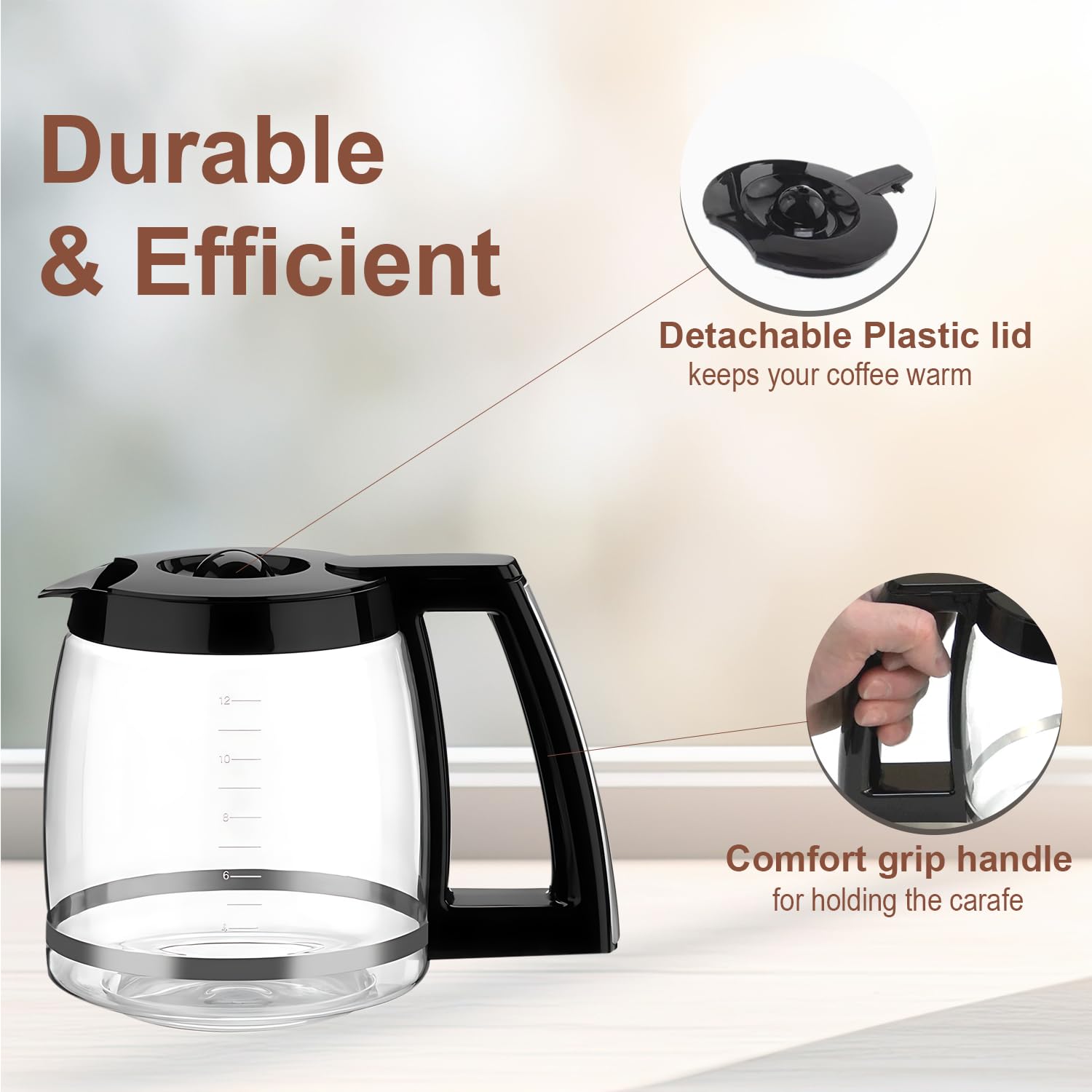 Compatibility chart for Brensten DCC-1200PRC carafe with 12-cup Cuisinart models