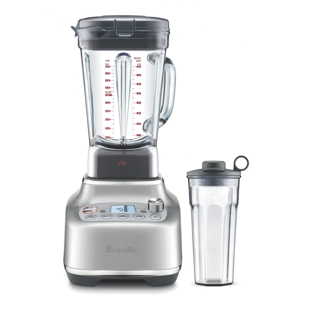 Breville Super Q blender motor 1800W powering fast, silky blends.
