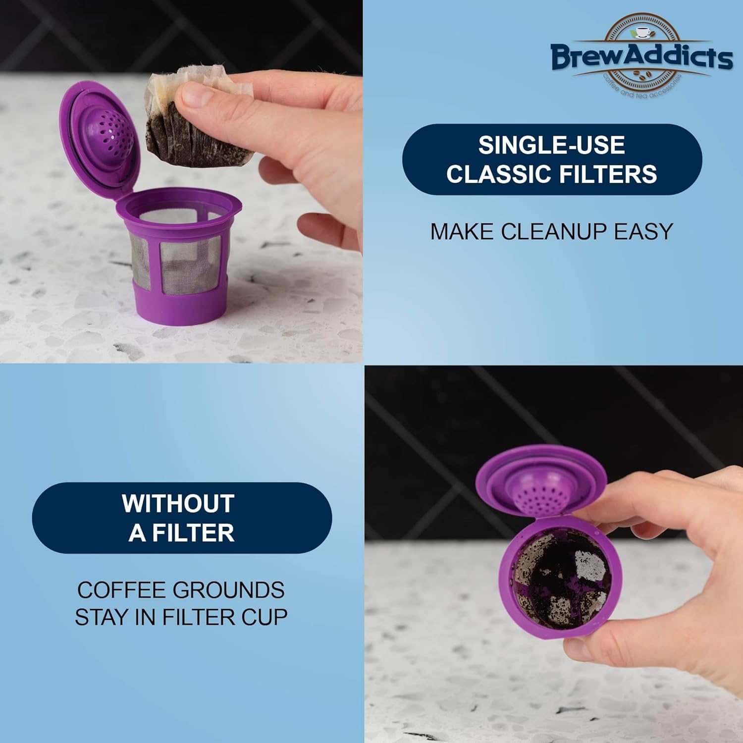 Brew Addicts 300-pack filters ready for daily use.