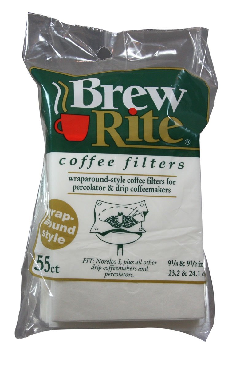 Brew Rite Rockline wraparound filters, 3-pack, for crisp percolator coffee.