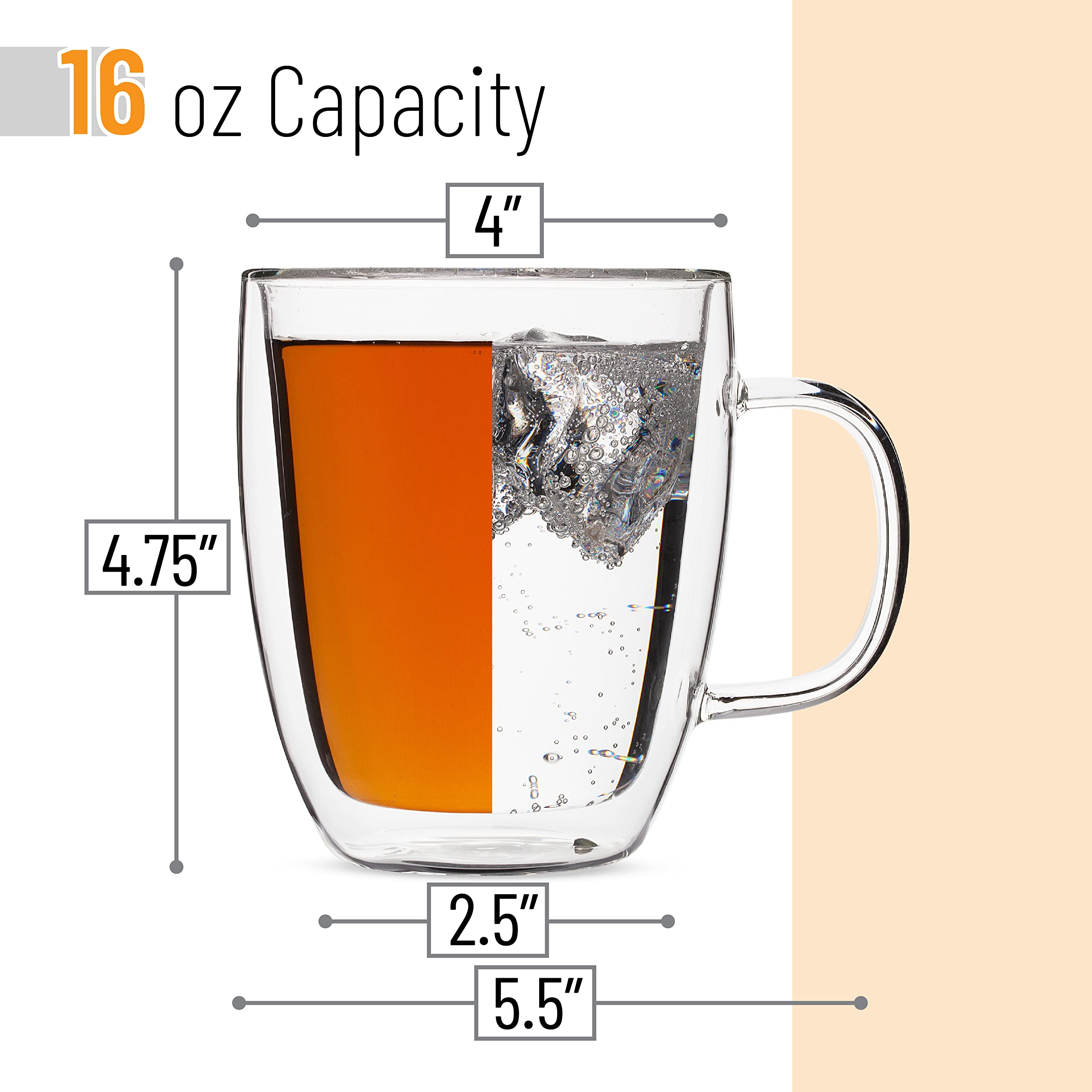 BTaT clear glass mug highlights color and texture of your drink.