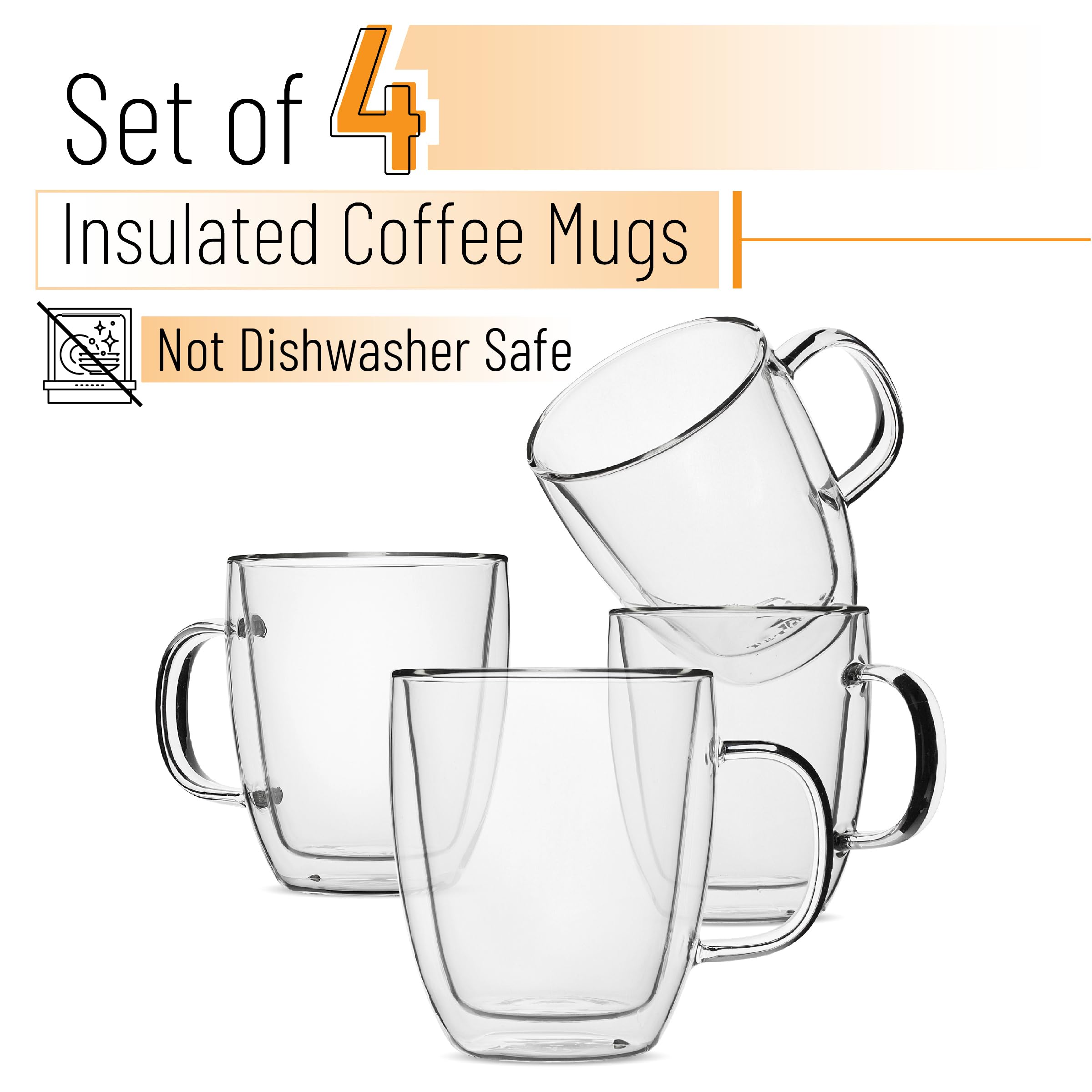 BTaT double-wall glass mug shows beverage swirl while maintaining temperature.