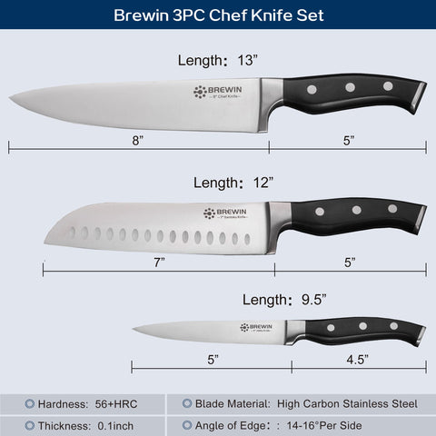 Brewin high-carbon stainless steel blade closeup underlines rust resistance.