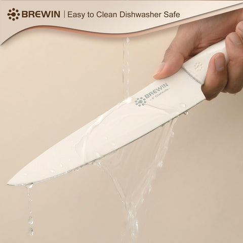 Brewin Knife Set 2-Stage Sharpener and Guards promote maintenance and safety