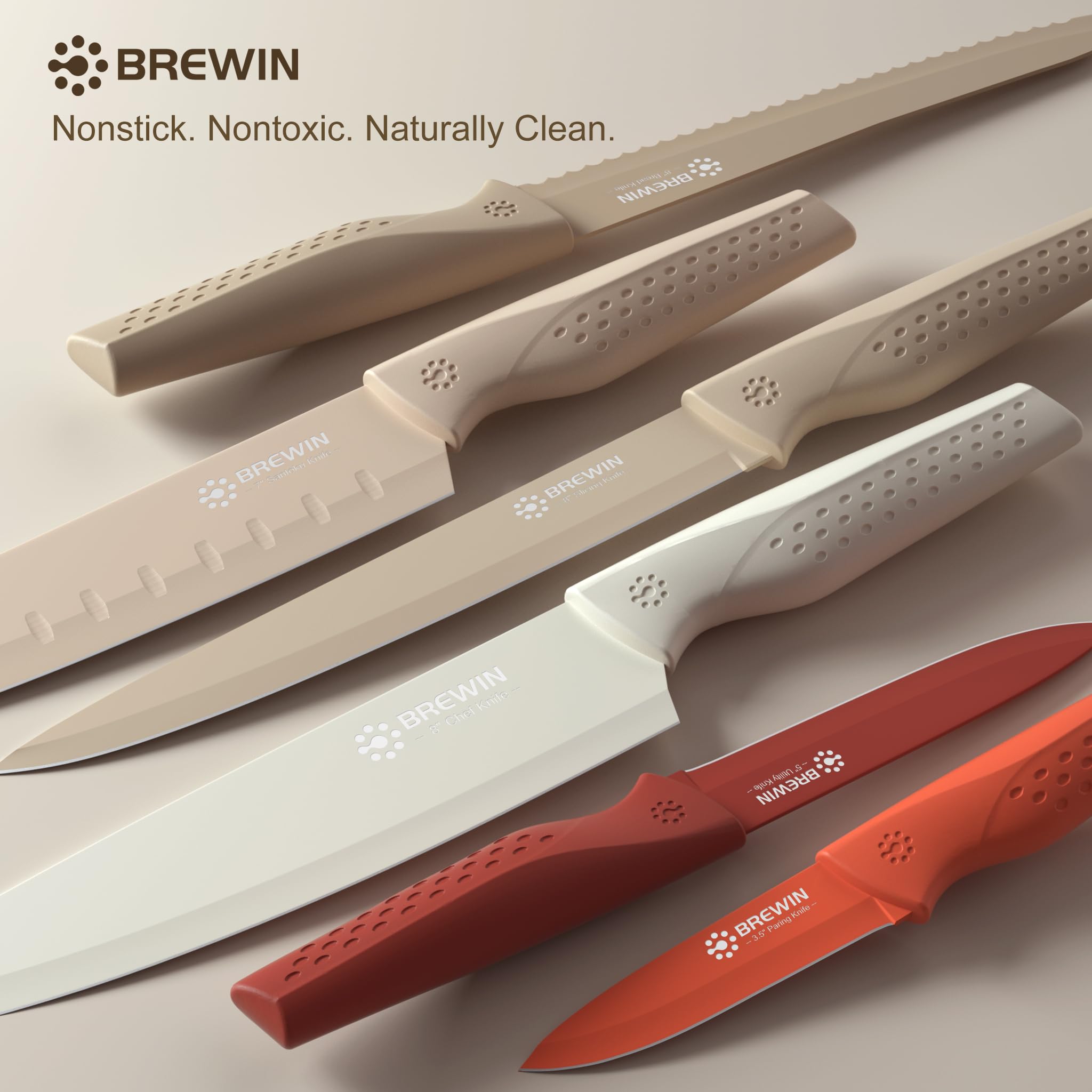Brewin Knife Set 8-Inch Slicing Knife enables clean, uniform cuts