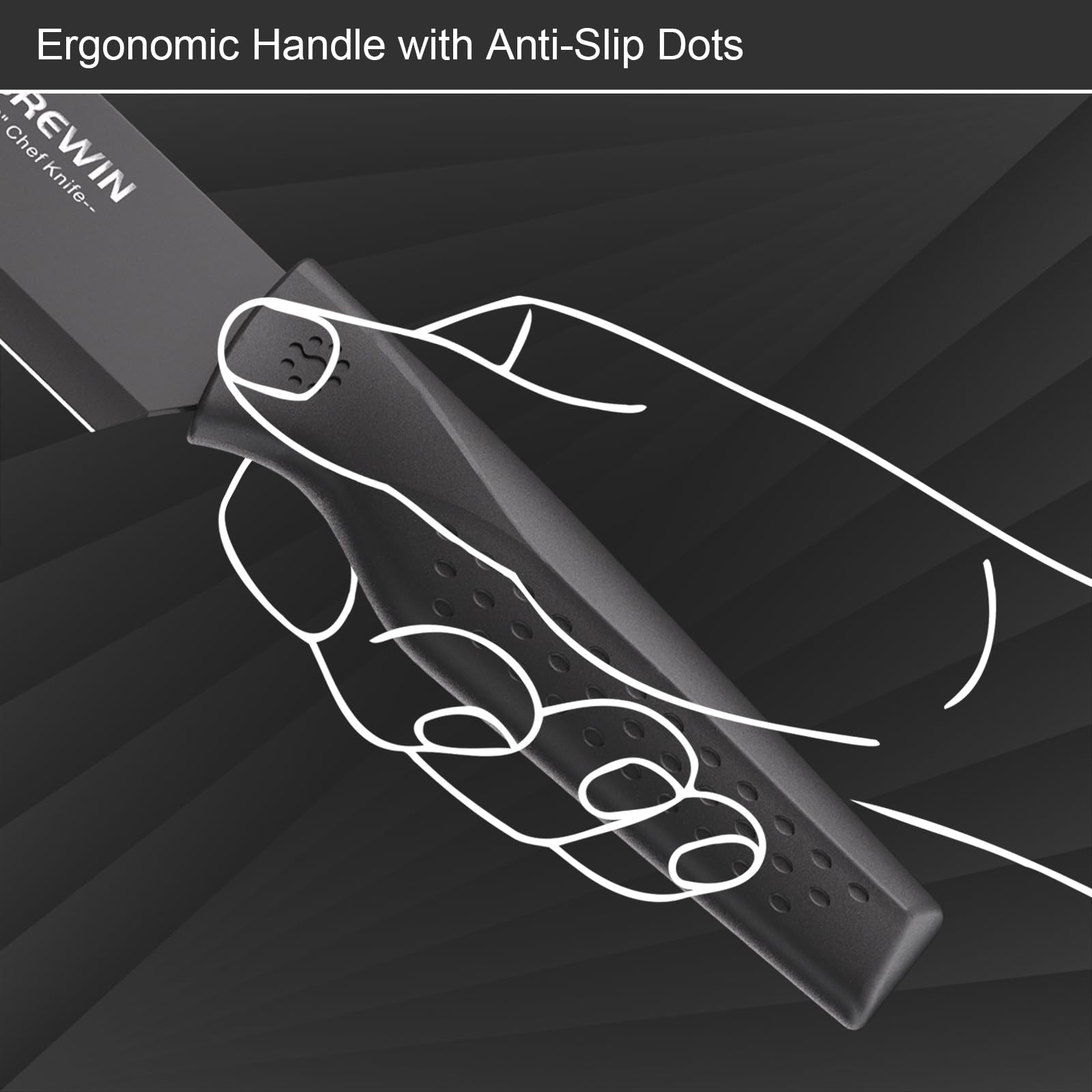 Brewin bread knife with serrated edge for effortless bakery slicing.