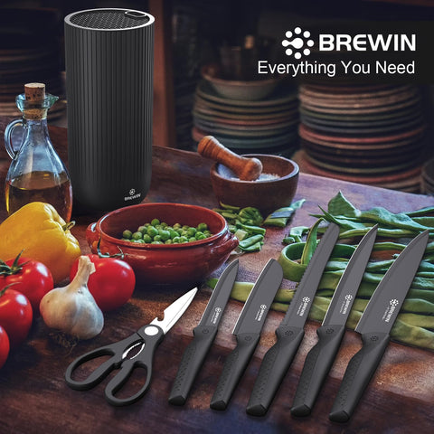 Brewin chef knife from the knife set for precise chopping and clean cuts.