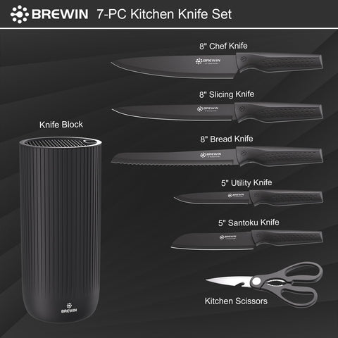 Brewin utility/santoku knife versatile for mincing and dicing tasks.